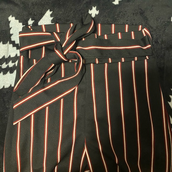 Windsor Pants - Black and red striped dress pants